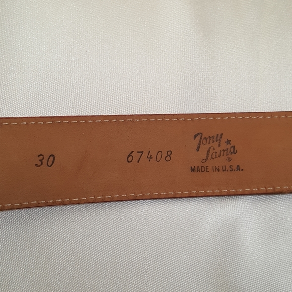 Tony Lama red leather belt - Picture 3 of 11